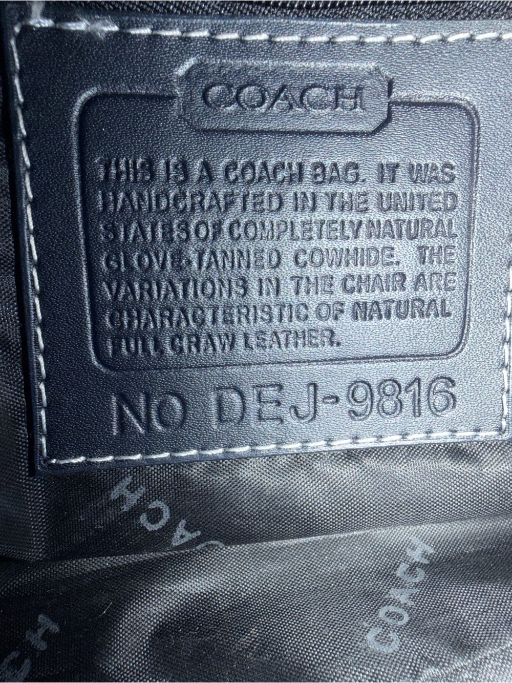 Coach Navy and Gray Signature Jacquard Shoulder Bag - Picture 3 of 3